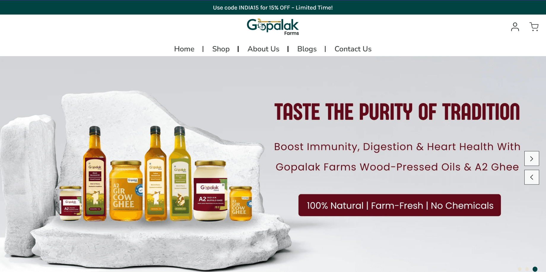 Gopalak Farms Shopify Website